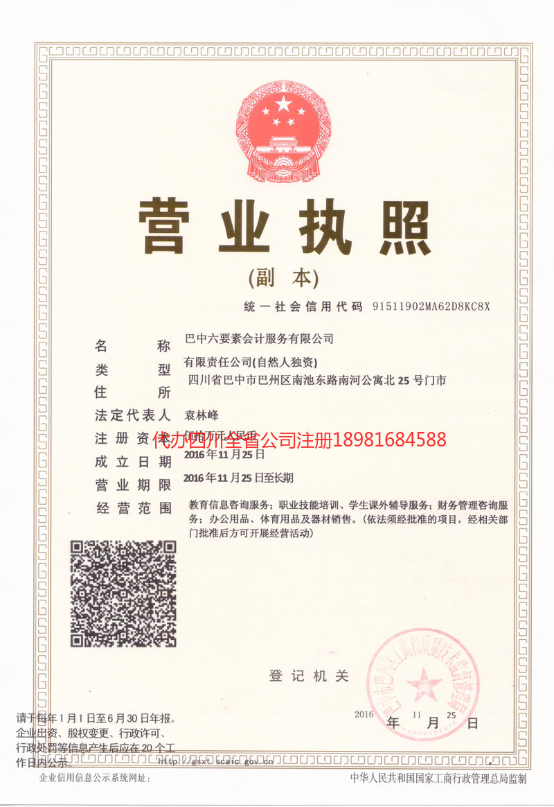 垫江垫江六要素会计服务有限公司